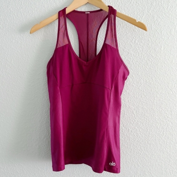 ALO Yoga Tops - Alo Yoga Athletic Tank Top Pink Mesh Women Size Small Charismatic